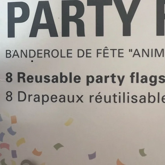 ☀️2/$14☀️Kikkerland Reusable Animal Party Flags - 6' Long - Picture 4 of 5